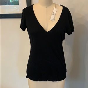 NEW!!!Deep v neck short sleeve tee